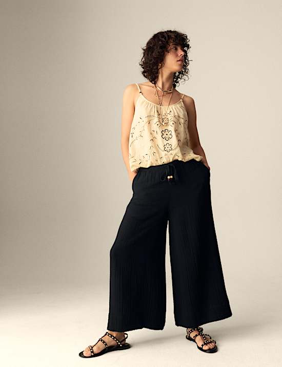Pure Cotton Wide Leg Culottes