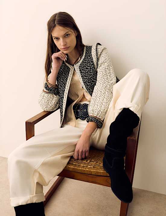 Lyocell Blend Two Tone Panel Barrel Jeans