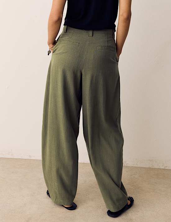 Pantalon coupe barrel en lyocell