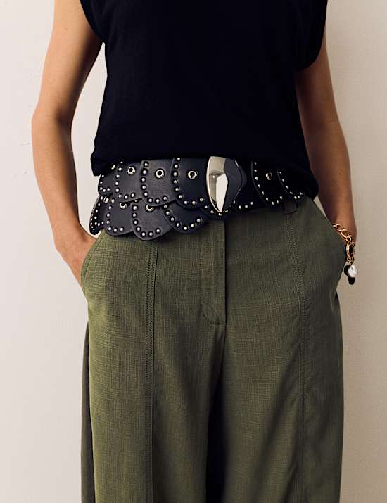 Pantalon coupe barrel en lyocell