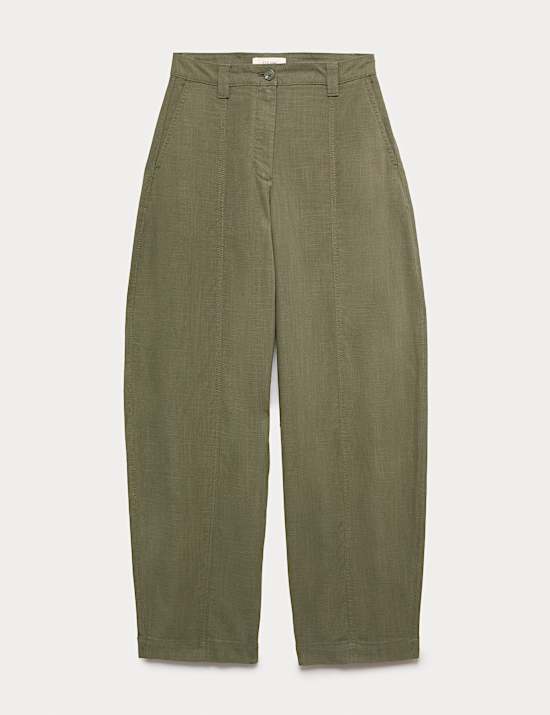 Pantalon coupe barrel en lyocell
