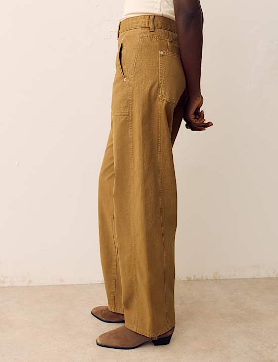 Pure Cotton Tapered Utility Trousers