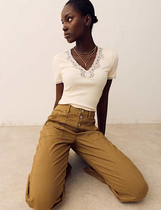 Pure Cotton Tapered Utility Trousers