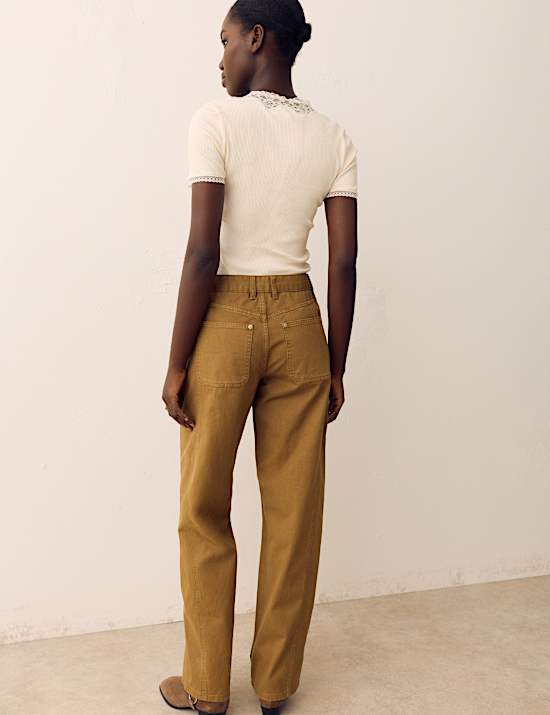 Pure Cotton Tapered Utility Trousers