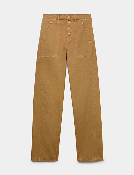 Pure Cotton Tapered Utility Trousers