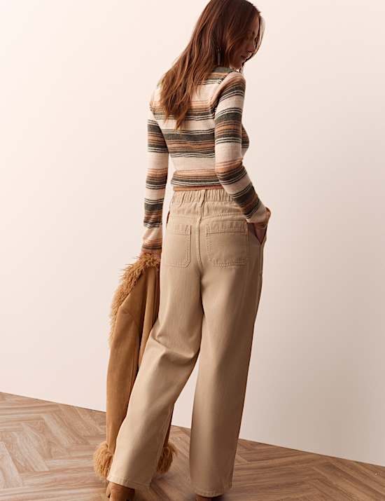 Lyocell Rich Drawstring Straight Leg Trousers