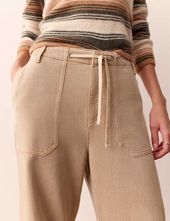 Lyocell Rich Drawstring Straight Leg Trousers