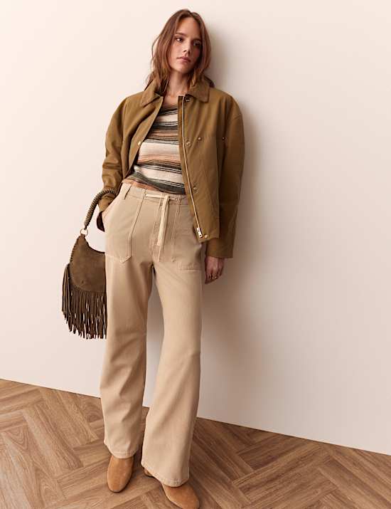 Lyocell Rich Drawstring Straight Leg Trousers
