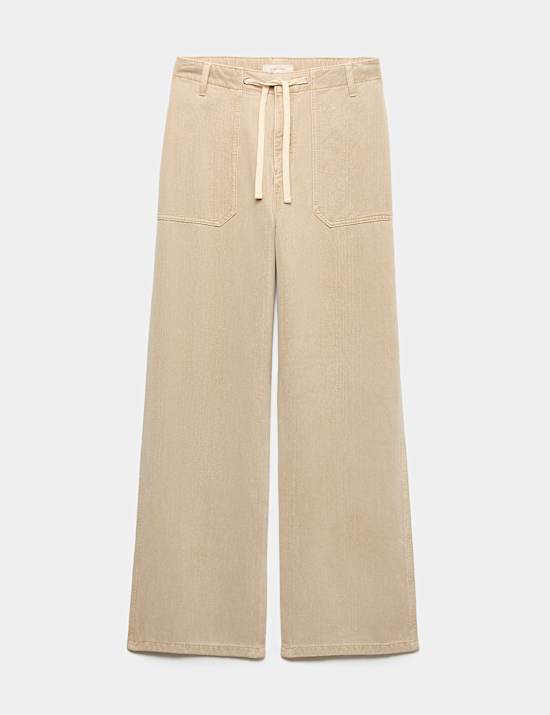 Lyocell Rich Drawstring Straight Leg Trousers