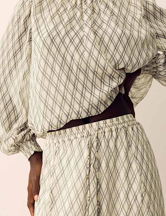 Checked Maxi A-Line skirt