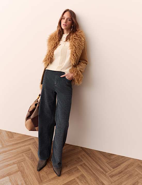 Cotton Rich Soft Touch Wide Leg Trousers