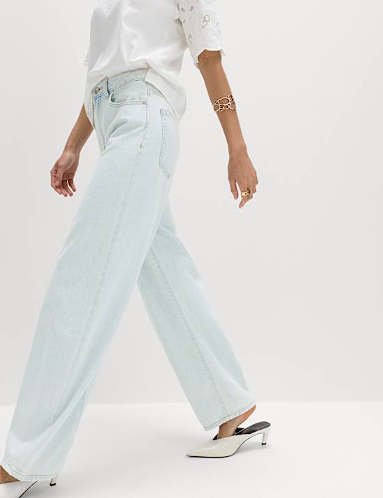 High Waisted Crease Front Barrel Jeans