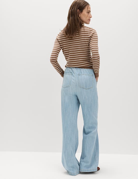 2 Pack Denim Pull On Wide Leg Jeans