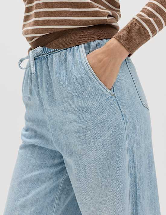 2 Pack Denim Pull On Wide Leg Jeans