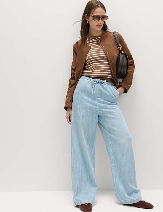 2 Pack Denim Pull On Wide Leg Jeans