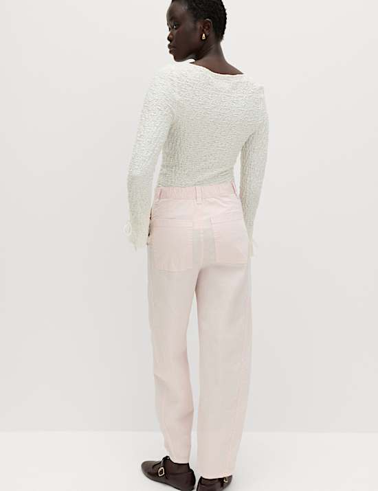 Hose mit ausgestelltem Bein mit hohem Baumwollanteil