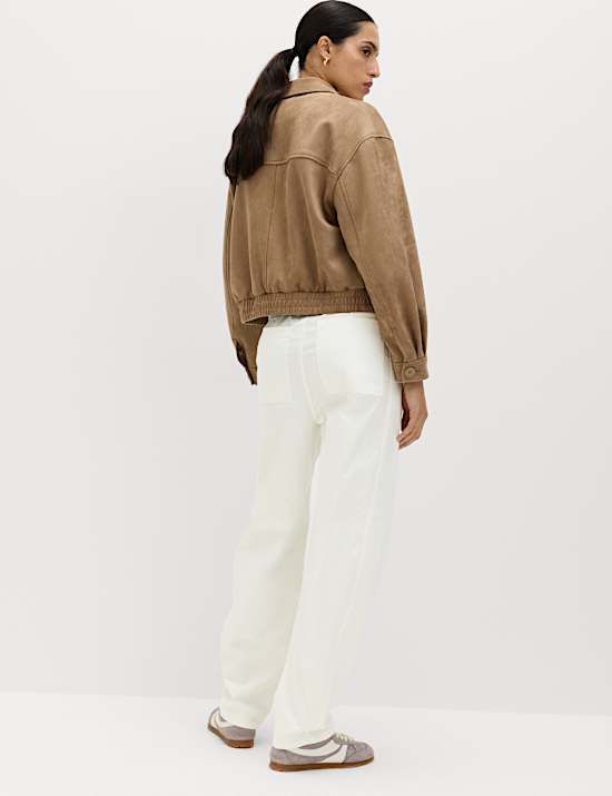Cotton Rich Barrel Leg Trousers