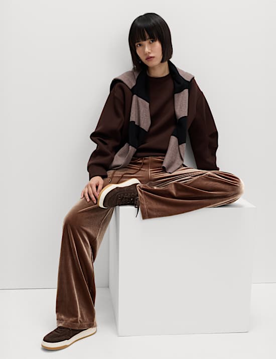 High Waisted Wide Leg Joggers