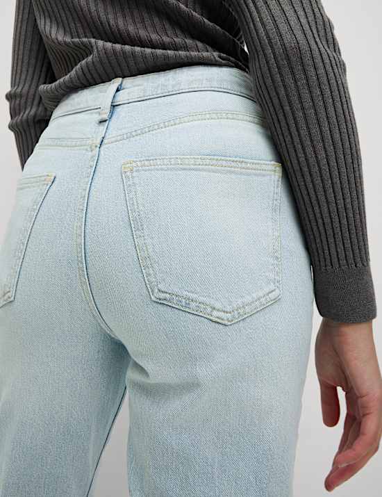 Stovepipe jeans met hoge taille en rechte pijpen