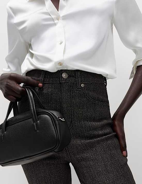 Ivy Mid Rise Shimmer Skinny Jeans