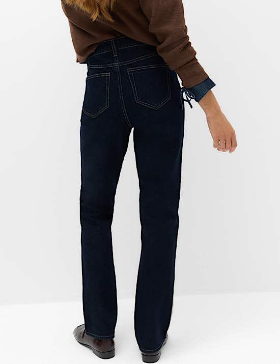 Mid Rise Straight Leg Jeans