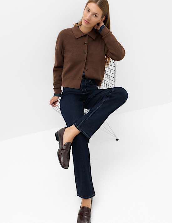 Mid Rise Straight Leg Jeans