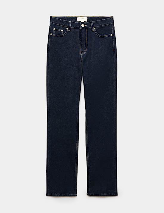 Mid Rise Straight Leg Jeans