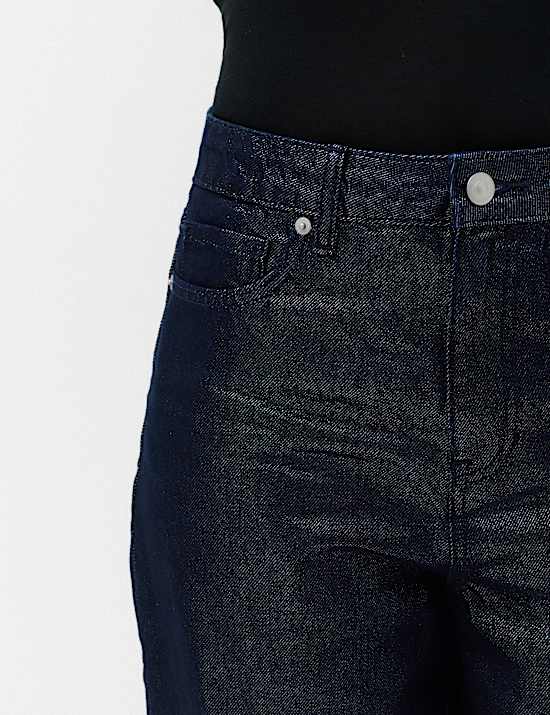 High Waisted Shimmer Carrot Jeans