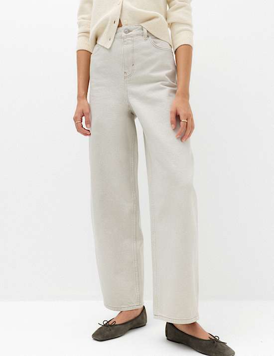 Relaxed Mid Rise Cinch Barrel Jeans