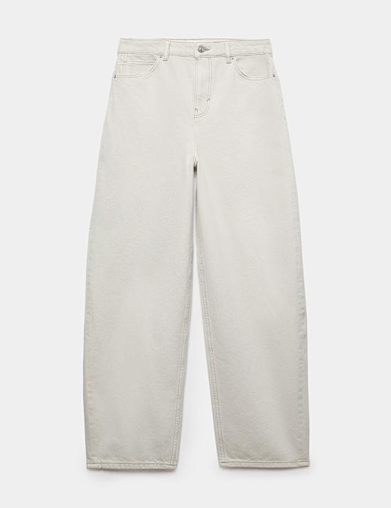 Relaxed Mid Rise Cinch Barrel Jeans