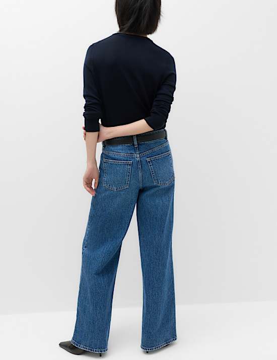 Jeans de pierna ancha de tiro bajo