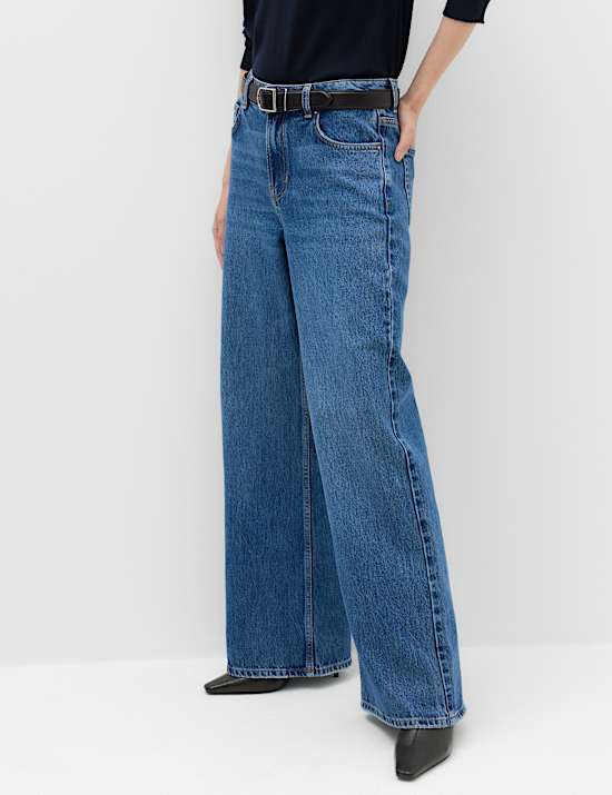 Jeans de pierna ancha de tiro bajo
