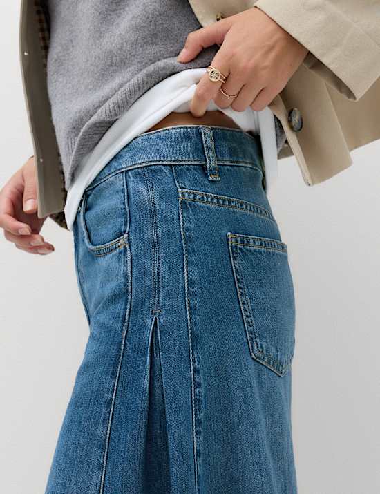 Vintage Look High Waisted Baggy Wide Leg Jeans