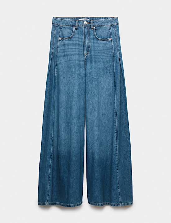 Vintage Look High Waisted Baggy Wide Leg Jeans