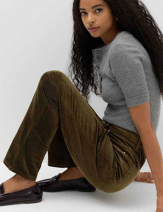 Cord Straight Leg Trousers
