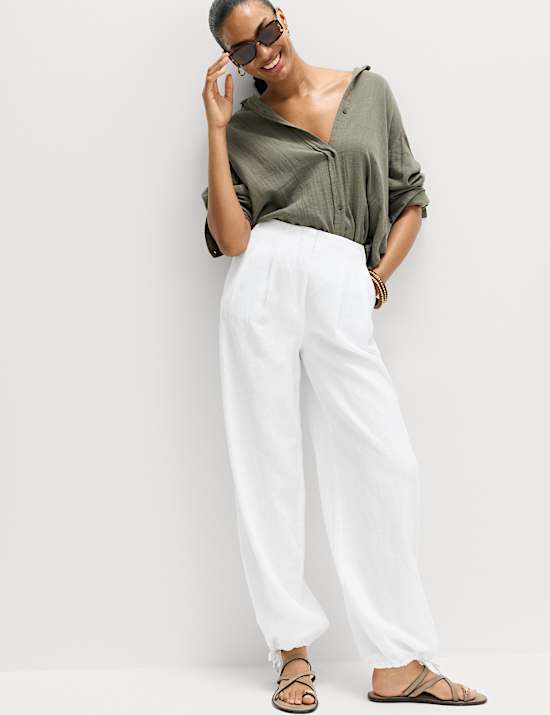 Pure Linen Balloon Trousers
