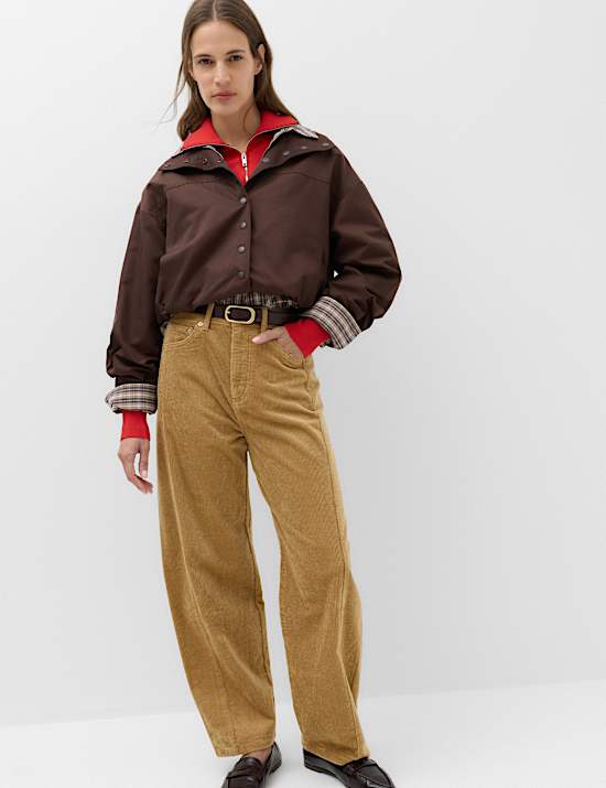 Corduroy Barrel Leg Trousers