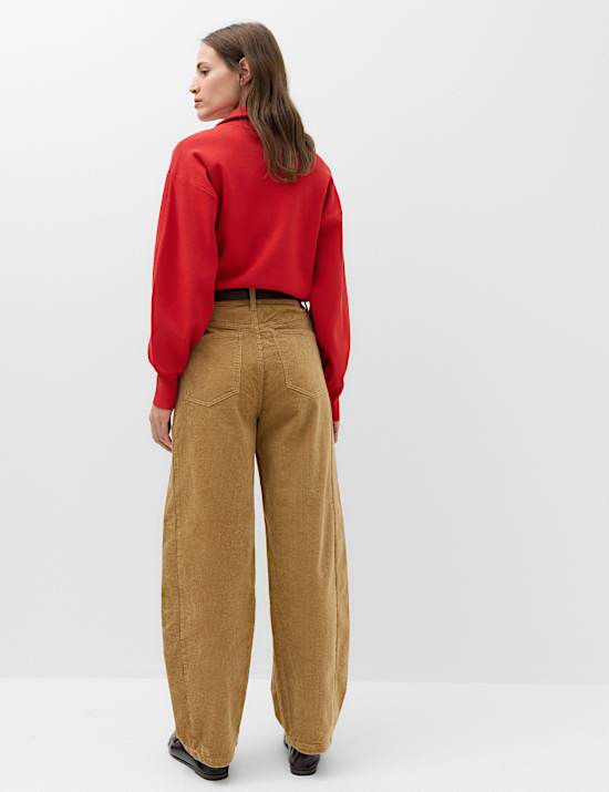 Corduroy Barrel Leg Trousers