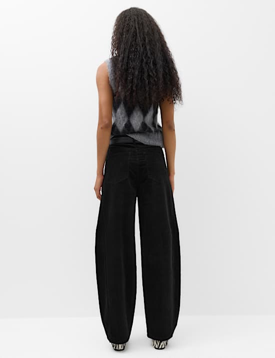 Corduroy Barrel Leg Trousers