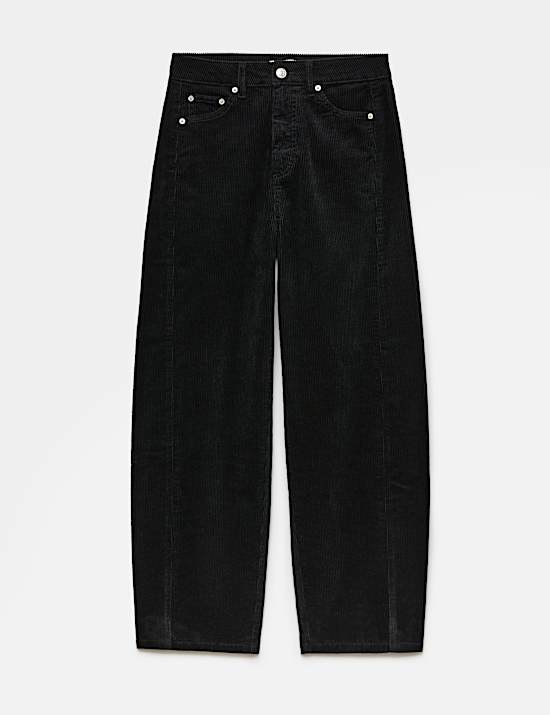 Corduroy Barrel Leg Trousers