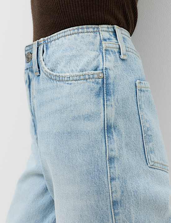 Denim High Waisted Wide Leg Jeans
