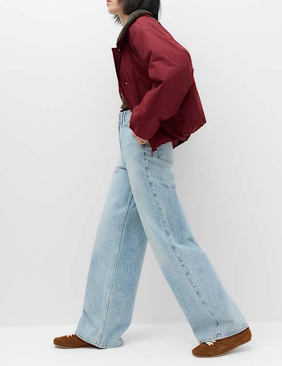 Denim High Waisted Wide Leg Jeans
