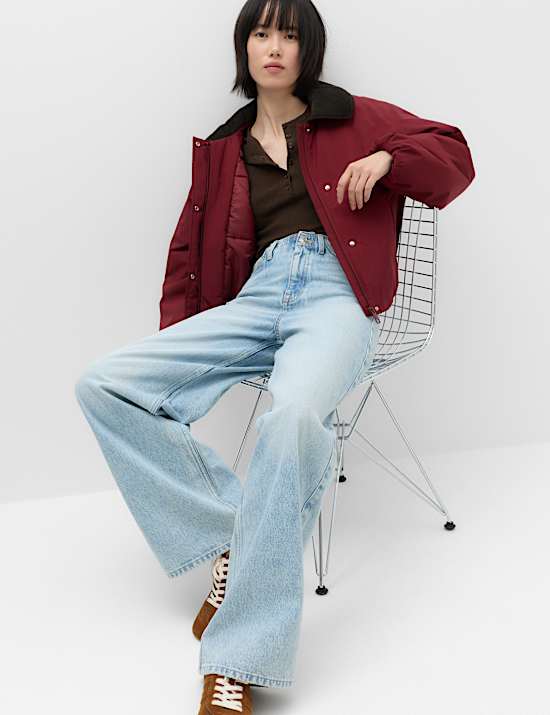 Denim High Waisted Wide Leg Jeans