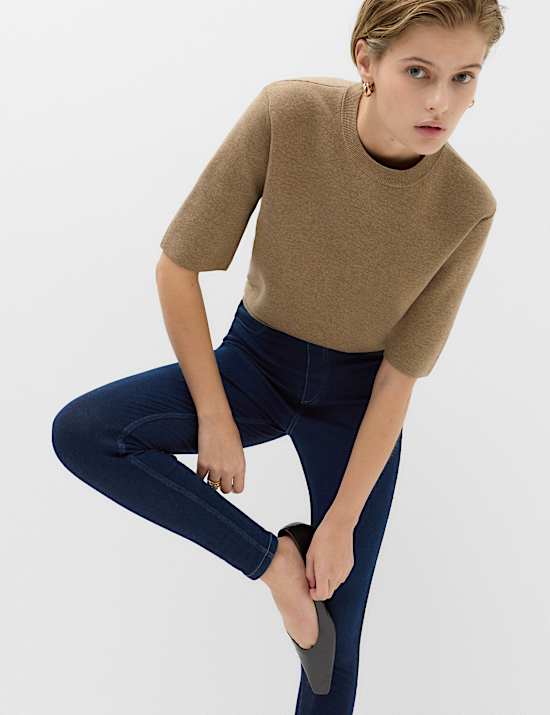 Jeggings confortable taille haute &eacute;lastique