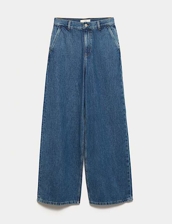 High Waisted Smart Wide Leg Jeans