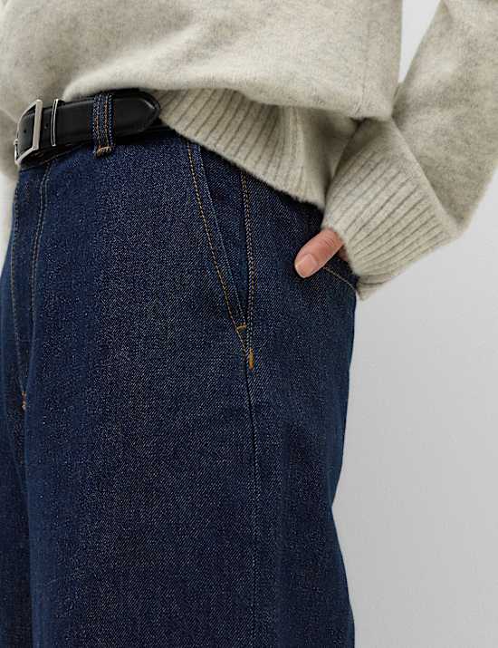 Jeans de vestir de pata ancha de cintura alta