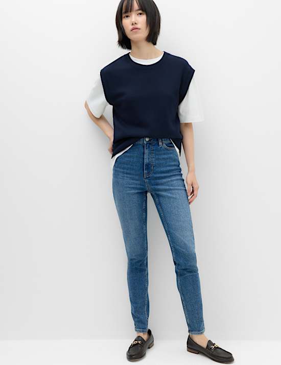 Ivy Mid Rise Skinny Ankle Grazer Jeans