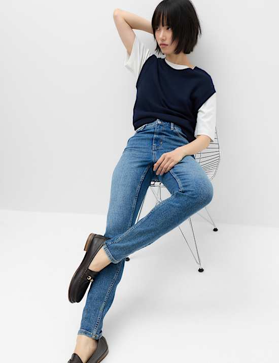 Ivy Mid Rise Skinny Ankle Grazer Jeans