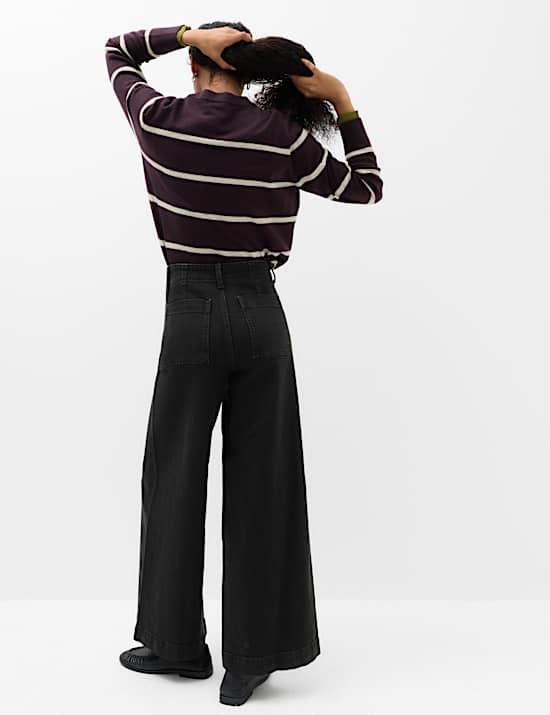 High Waisted Pintuck Ankle Grazer Jeans