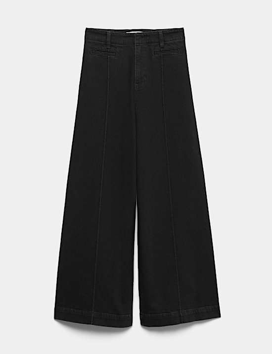 High Waisted Pintuck Ankle Grazer Jeans